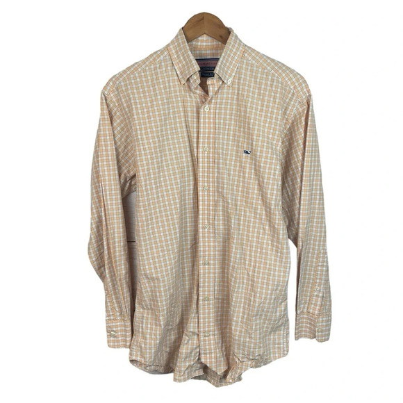 BF1250 Men’s Vineyard Vines Preppy Plaid WHALE Button Down Shirt S - Picture 1 of 4